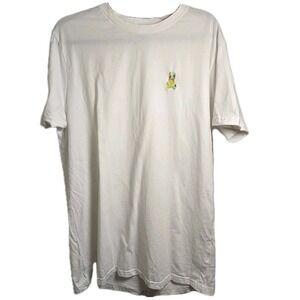 Psycho Bunny Men's XL White‎ Pima Cotton T-Shirt Colorful Logo
